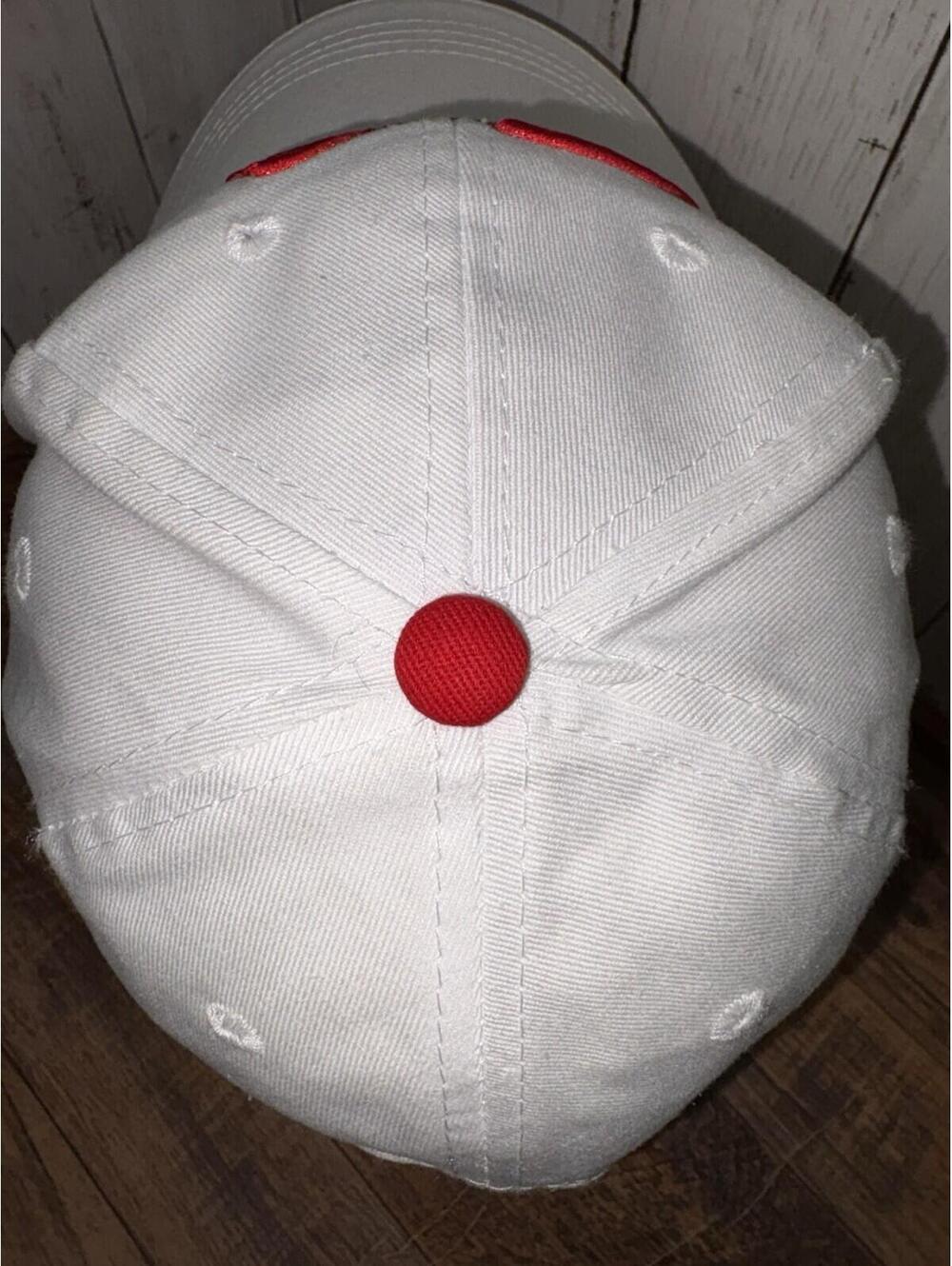 STOLI Vodka White Cap Hat Adjustable Strapback Red Accents Stolichnaya Script - Picture 7 of 10